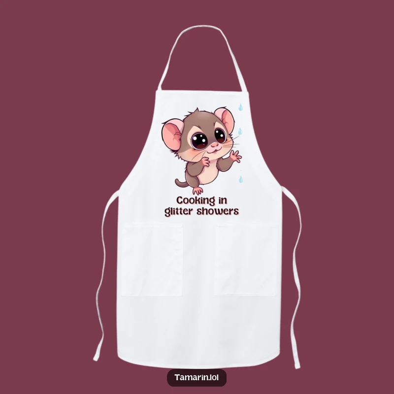 Funny Tamarin Sparkly Rain Apron: Whimsical Monkey Kitchen Wear, Great Funny Gift
