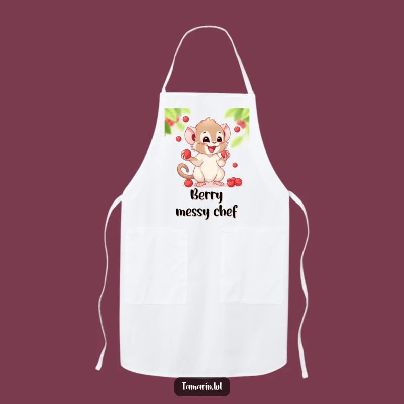 Funny Juggling Tamarin Apron: Kitchen Fun with Berries, Great Funny Gift for Cooks!