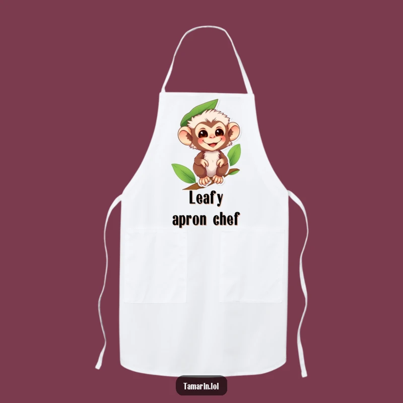Funny Tamarin Monkey Leaf Hat Apron - Hilarious Kitchen Wear with Woodland Style