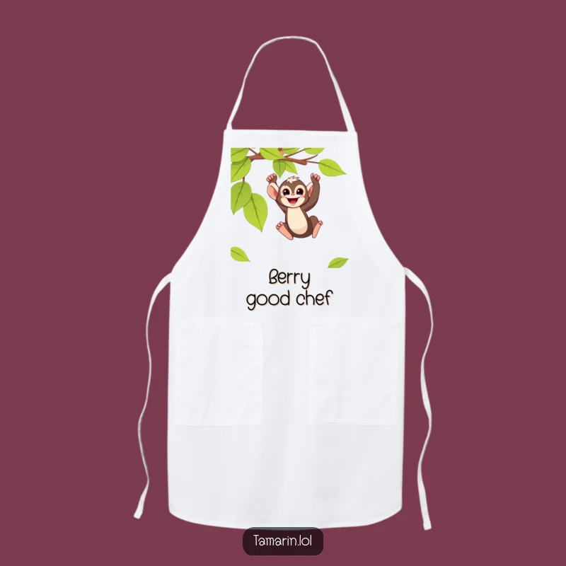Funny Tamarin Monkey Swinging Apron - Hilarious Primate Kitchen Wear for Chefs