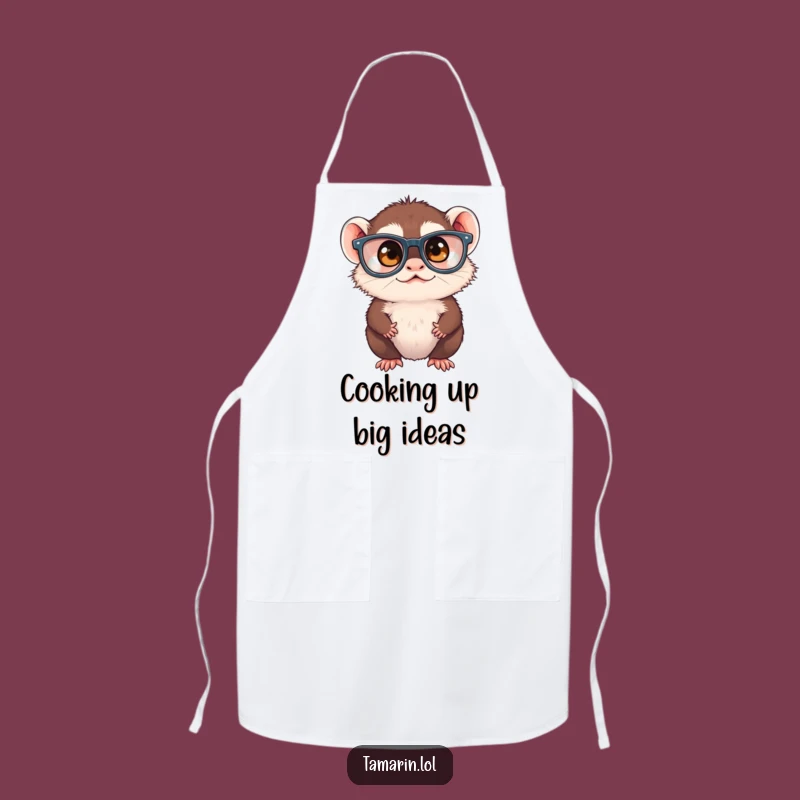 Funny Tamarin Squinting Apron - Kitchen Oversized Glasses Monkey Chef Gift