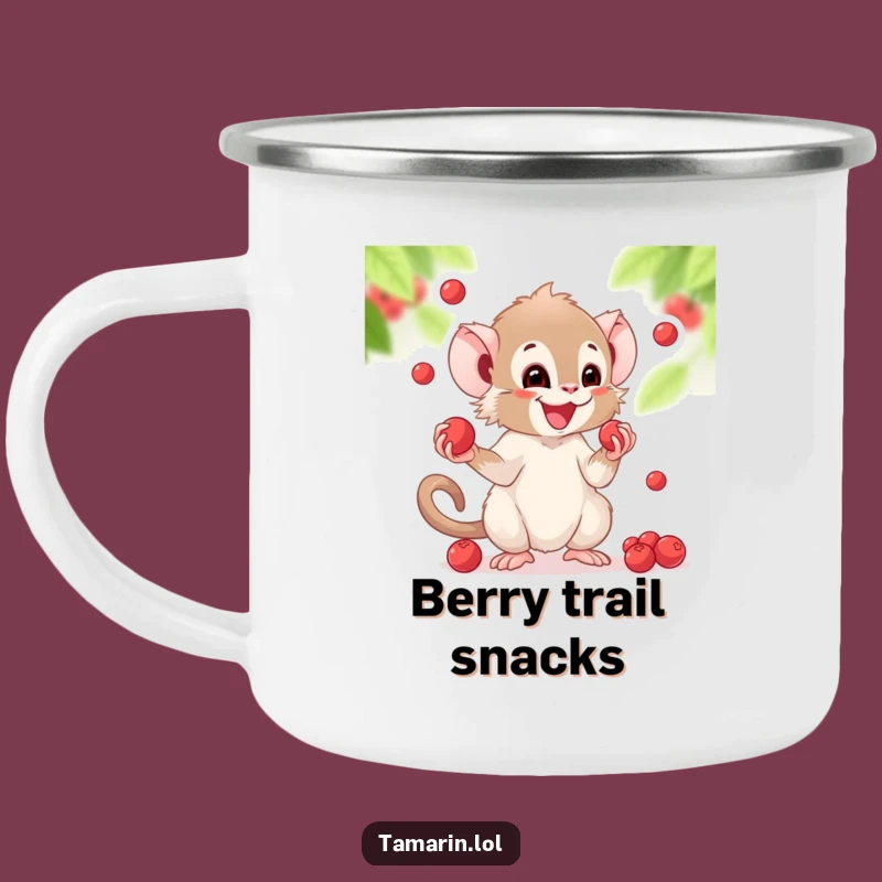 Rustic Funny Juggling Tamarin Camping Mug: Berry Good Times Outdoors, Ideal Funny Gift!