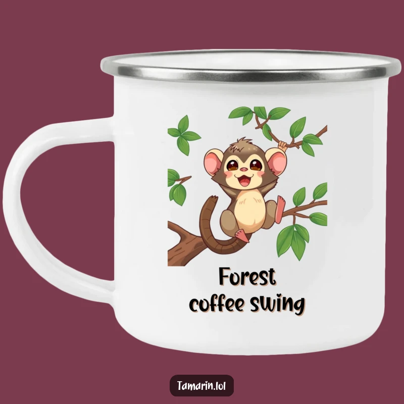 Funny Tamarin Camping Mug: Durable Primate Swinging Cup, Outdoor Funny Gift