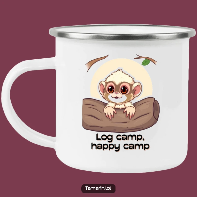 Funny Curious Tamarin Monkey Camping Mug: Adventure Sips!