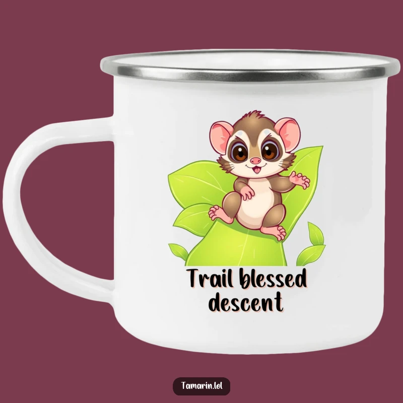 Funny Tamarin Leafy Slide Camping Mug: Adventure & Excitement!