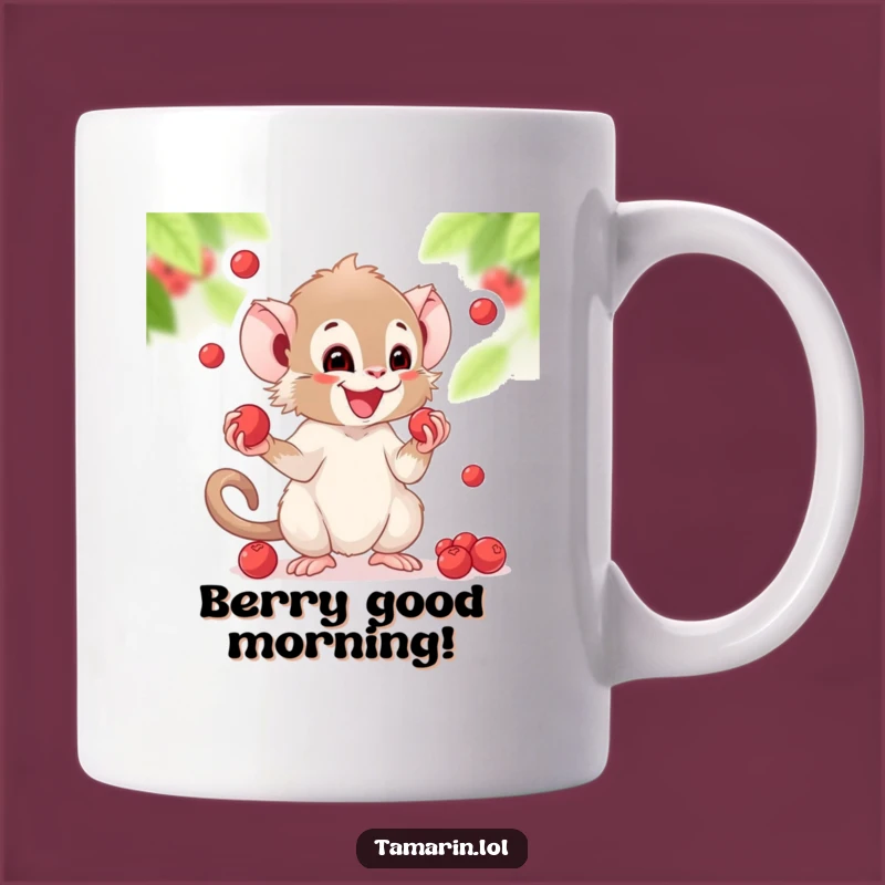 Funny Juggling Tamarin Mug: Berry Merry Fun, Perfect Gift for Happy People!