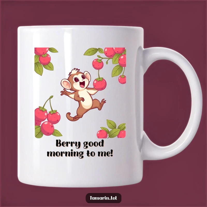 Funny Tamarin Berry Leap Mug: A Hilarious Gift for Fruit Lovers and Primate Enthusiasts