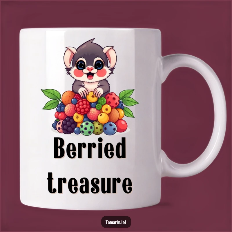 Funny Tamarin Berry Mug: Juggling Primate Delight, Perfect Funny Gift for Fruit Lovers