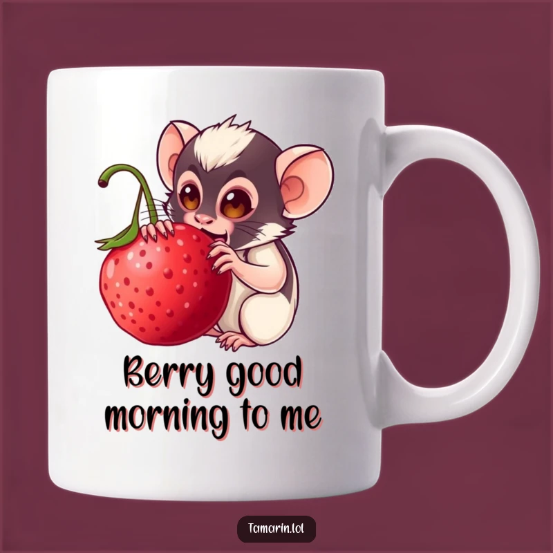 Funny Tamarin Berry Munch Mug: A Hilarious & Adorable Monkey Gift for Coffee Lovers