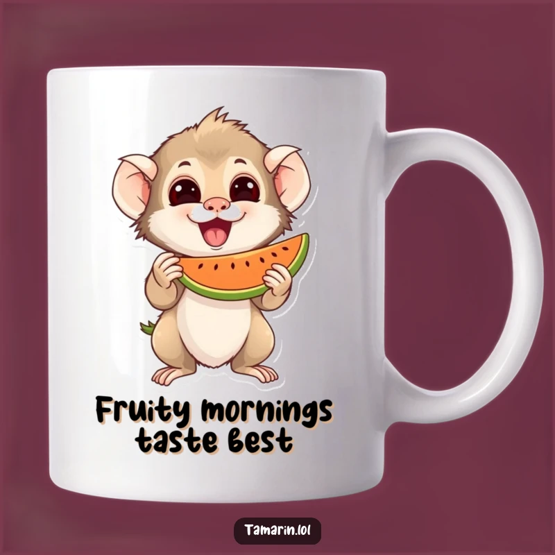 Funny Tamarin Mug: Fruit Lover Monkey, Juicy Treat, Perfect Funny Gift.