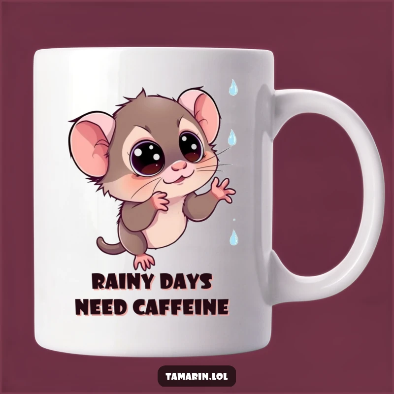 Funny Tamarin Sparkly Rain Mug: Wide-Eyed Monkey Surprise, Perfect Funny Gift