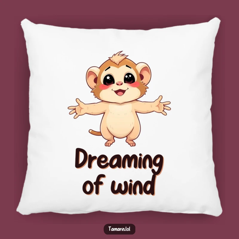 Funny Tamarin Comfort Pillow - Embracing Breeze Character, Relaxing Gift