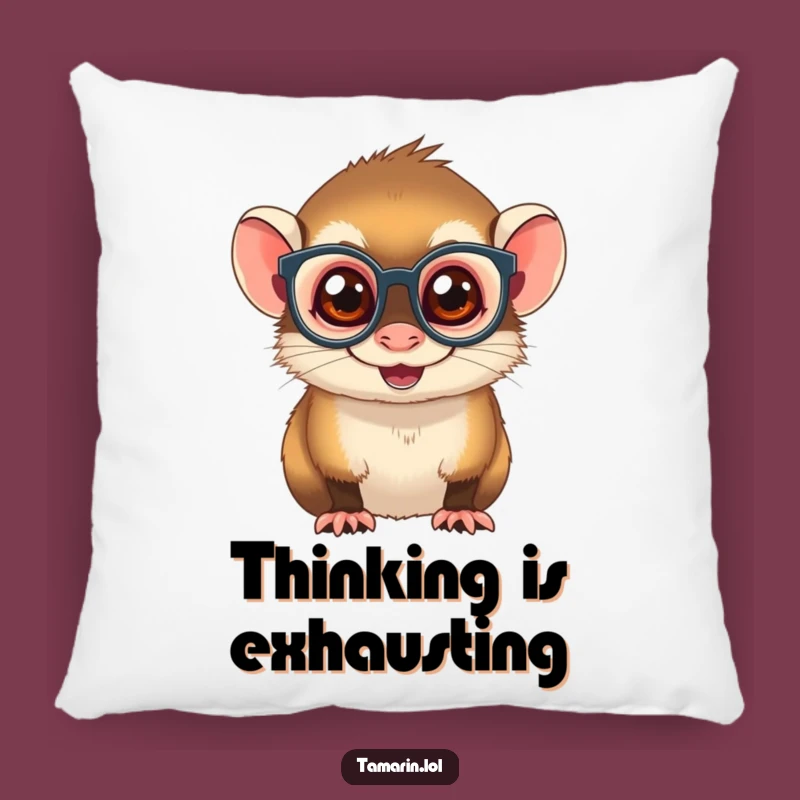 Funny Spectacled Tamarin Pillow: Comfy Monkey Cushion, Cute and Cozy Funny Gift
