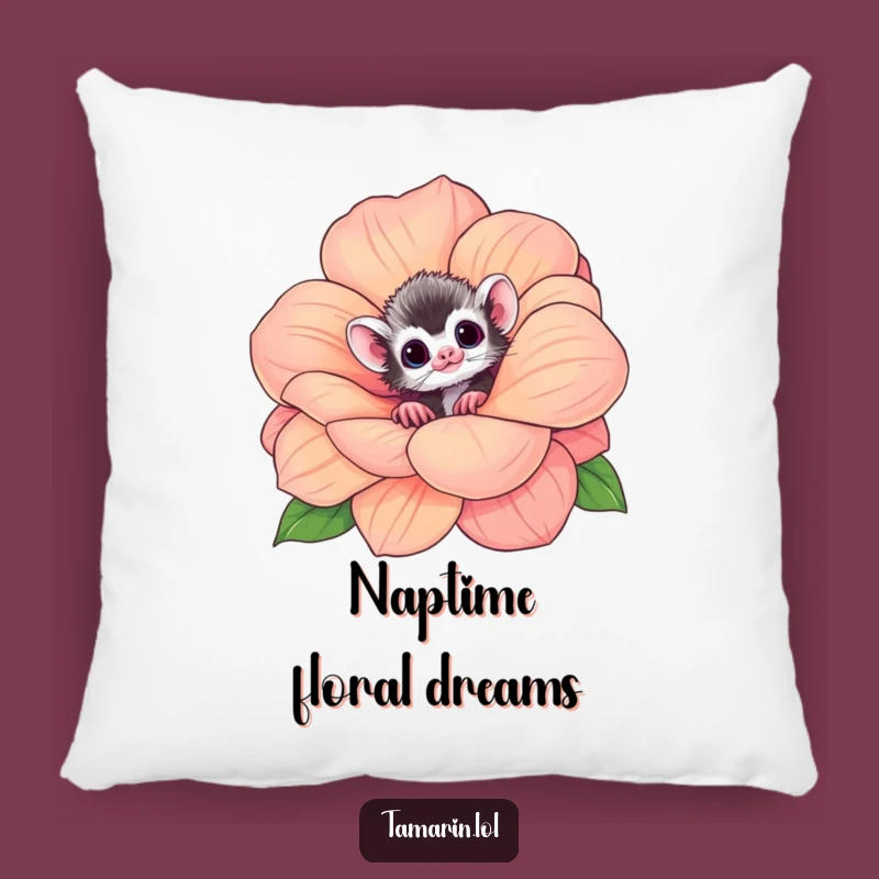 Funny Tamarin Flower Pillow - Cozy Curious Monkey Cushion Gift