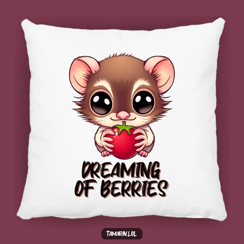 Funny Tamarin Pillow: Cuddle Up with a Wide-Eyed Berry Lover, Comfy Funny Gift