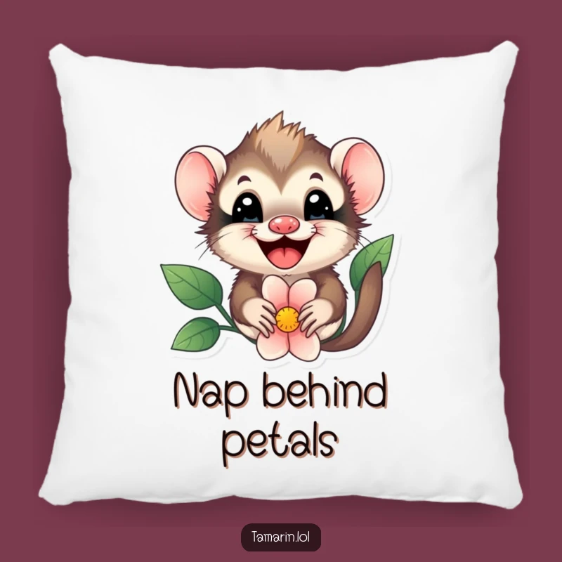 Funny Tamarin Flower Peek Pillow - Soft & Cheerful Decorative Cushion