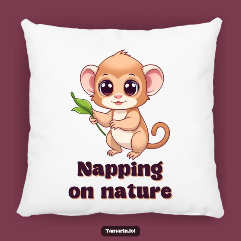 Funny Wide-Eyed Tamarin Pillow: Cozy Wonder, Unique Funny Gift!