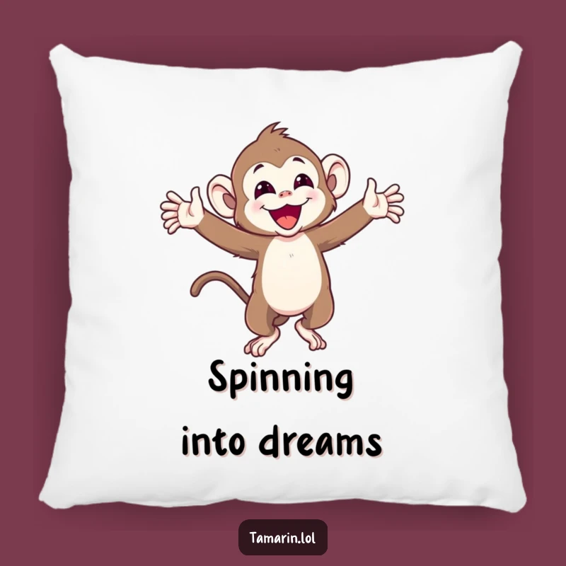 Funny Joyful Tamarin Monkey Pillow: Cuddle Up with Happiness