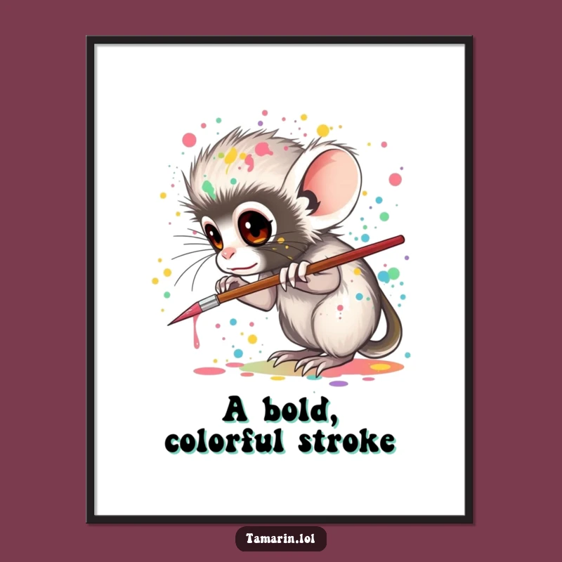 Funny Tamarin Artist Digital Art: Vibrant Wall Decor!