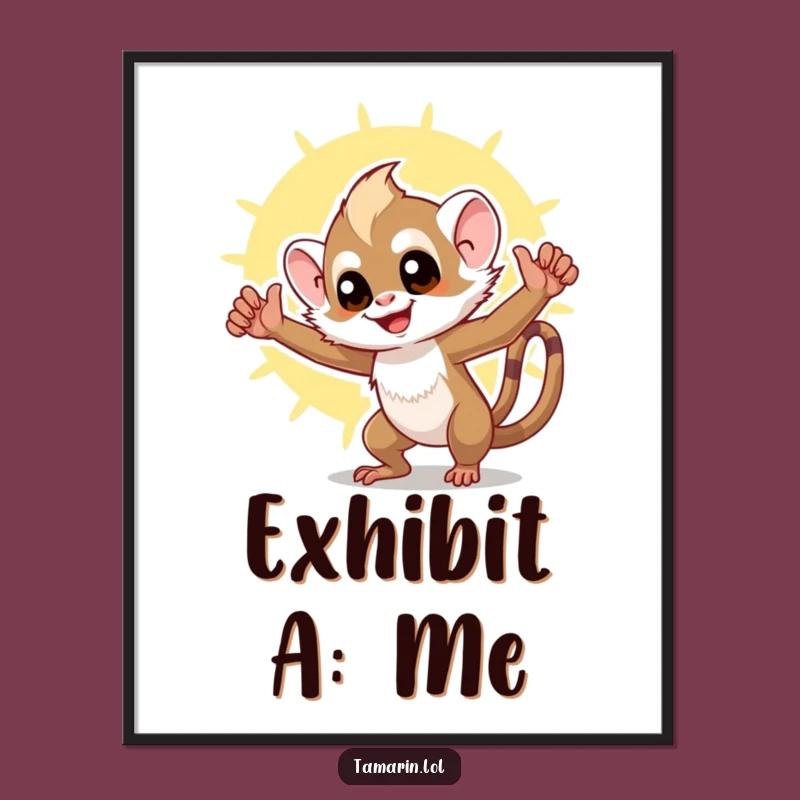 Funny Tamarin Triumph Digital Art Print: Decorate with this Hilarious Monkey Masterpiece