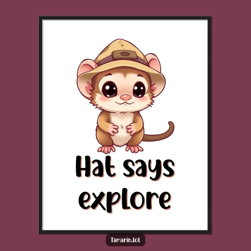 Funny Explorer Tamarin Print: Hilarious Art for Your Curious Space