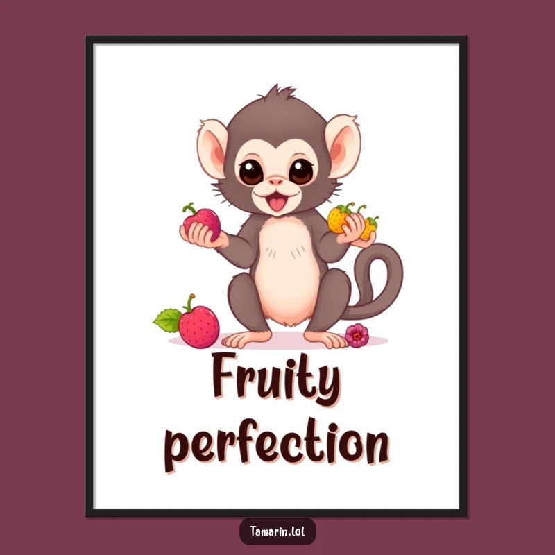 Funny Tamarin Monkey Juggling Digital Art - Instant Primate Humor for Walls