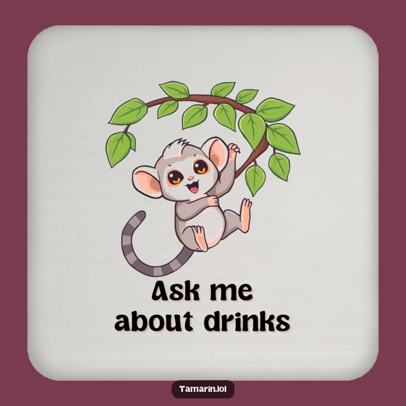 Funny Tamarin Coaster: Question Mark Monkey Home Decor, Charming Gift