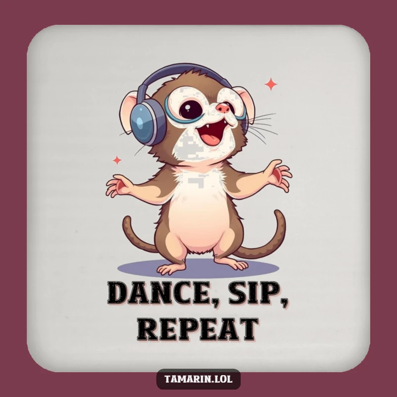 Funny Tamarin DJ Coaster: Protect Surfaces with Music, Great Funny Gift