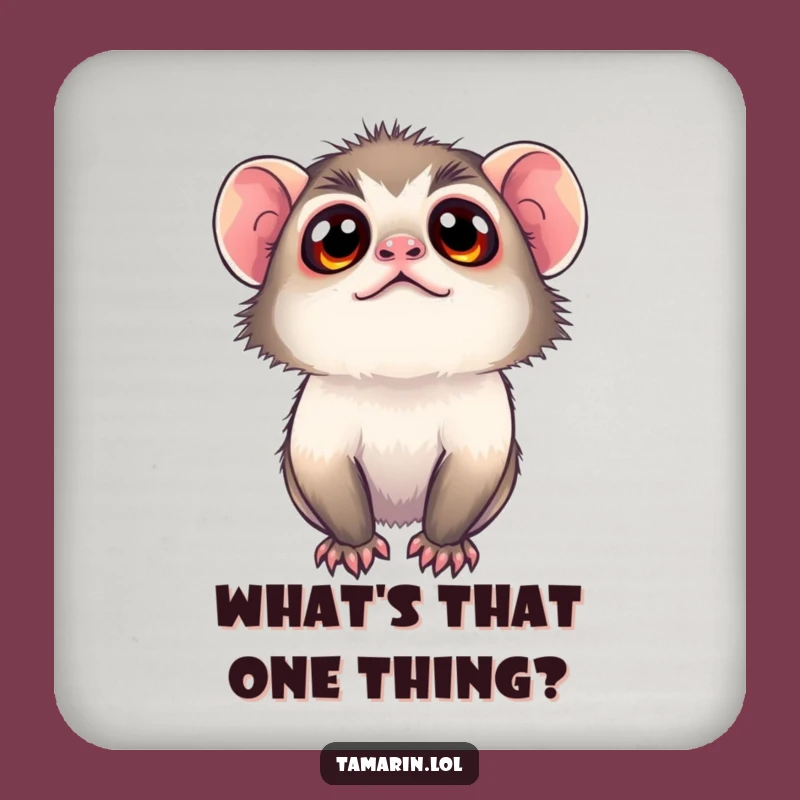 Funny Tamarin Drink Coaster: Curious Monkey Table Protector Gift