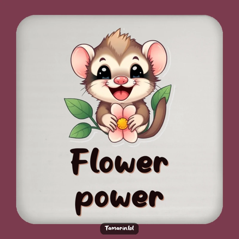 Funny Tamarin Flower Peek Coasters - Protect Surfaces with Cute Charm