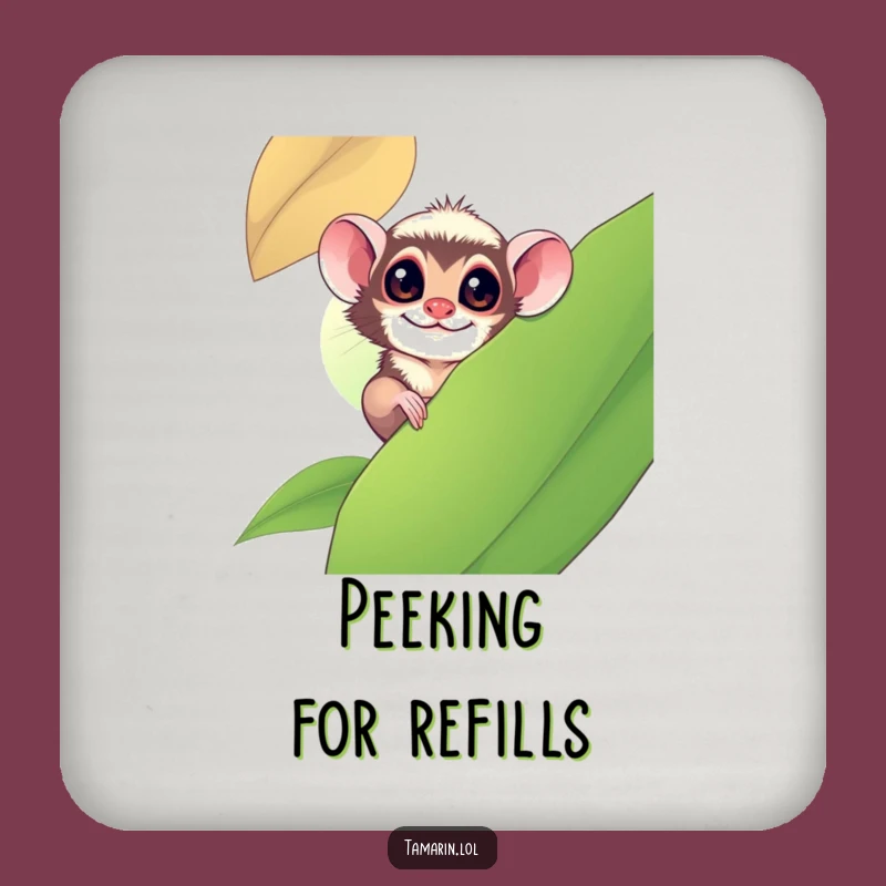 Funny Tamarin Peeking Coaster Set: Playful Protection, Great Gift