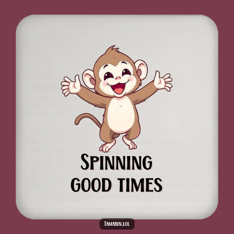 Funny Joyful Tamarin Monkey Coaster: Add Fun to Your Drinks!