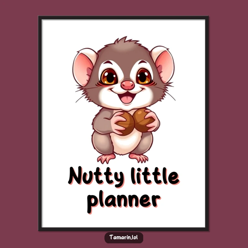 Funny Tamarin Grin Poster: Mischievous Nuts - Hilarious Wall Art Gift for Animal Lovers
