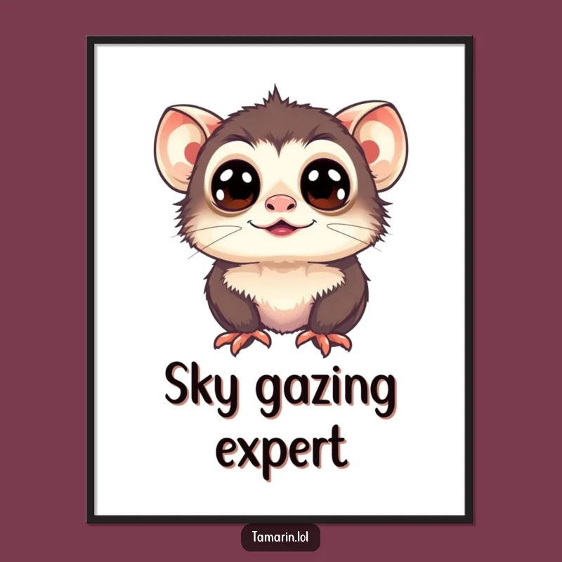 Funny Tamarin Wide Eyes Poster: Joyful Gaze - Hilarious Wall Art Gift for Optimists