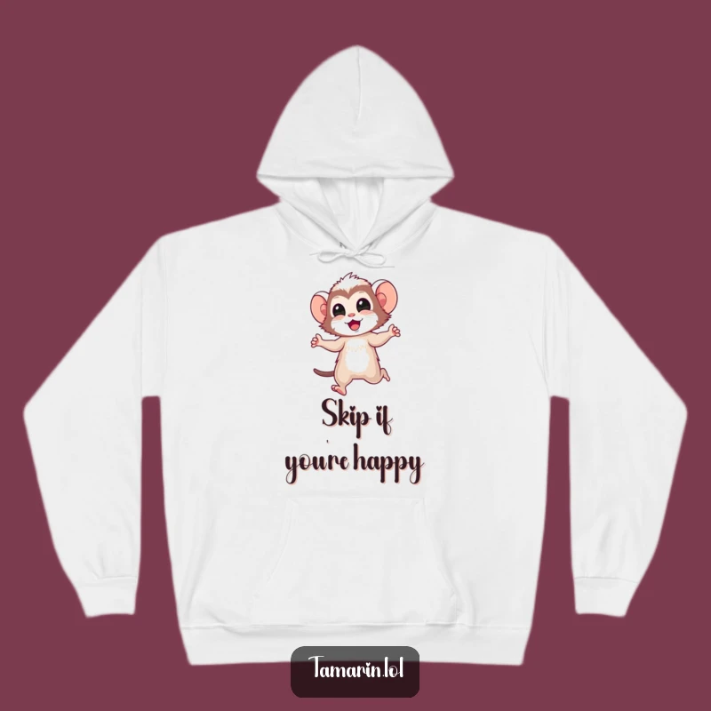 Cozy Funny Tamarin Skip Hoodie: Snuggle Up with Primate Playfulness