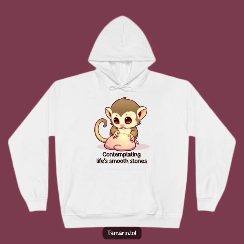Funny Tamarin Pebble Obsession Hoodie - Cozy Gift for Curious Minds