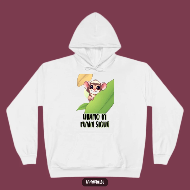 Funny Tamarin Peeking Hoodie: Cozy Playful Monkey Sweatshirt, Gift