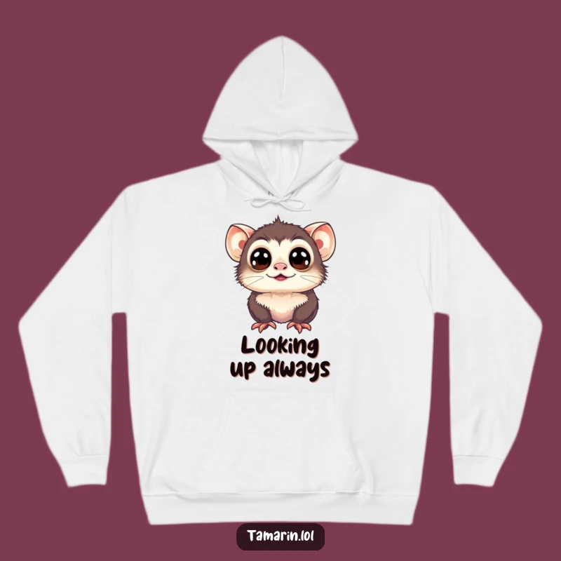 Funny Tamarin Wide Eyes Hoodie: Cozy Optimism - Warm & Hilarious Gift for Cheerfulness