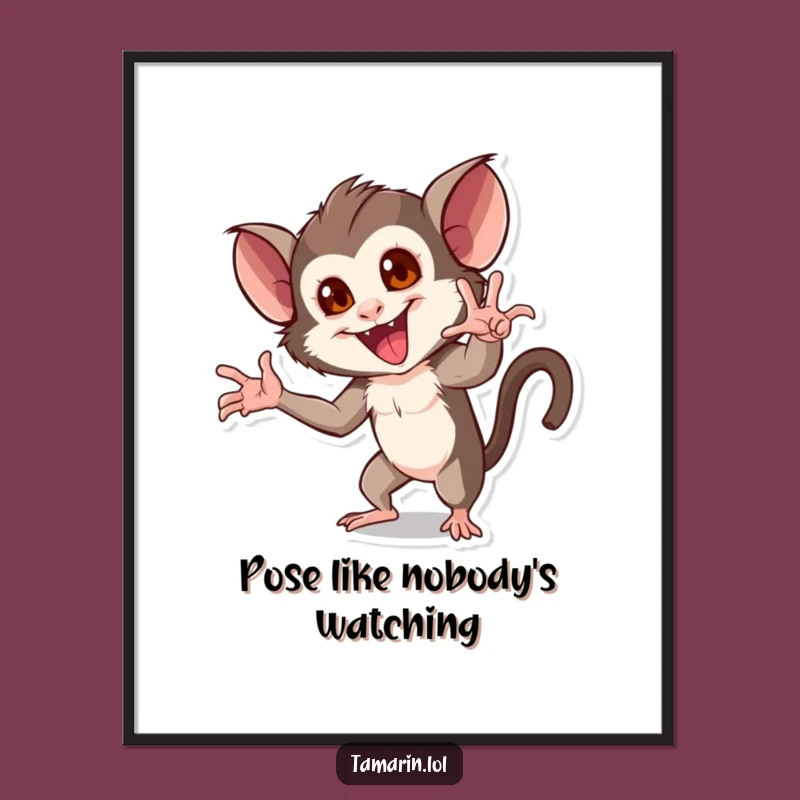 Free Printable Wall Art: Diva Tamarin's Flamboyant Pose DIY Downloadable Art