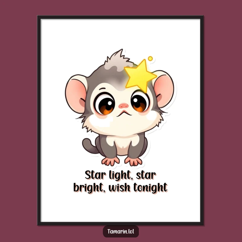 Free Printable Wall Art: Funny Tamarin Star Gazer Art Downloadable Decor