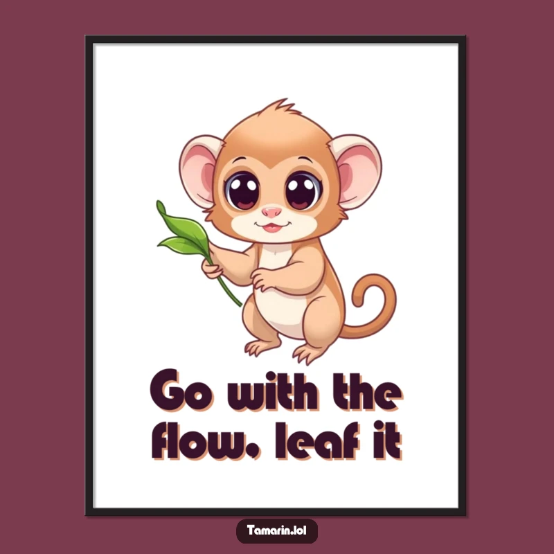 Free Printable Wall Art: Wide-Eyed Tamarin & Leaf Dreamscape DIY Downloadable Art