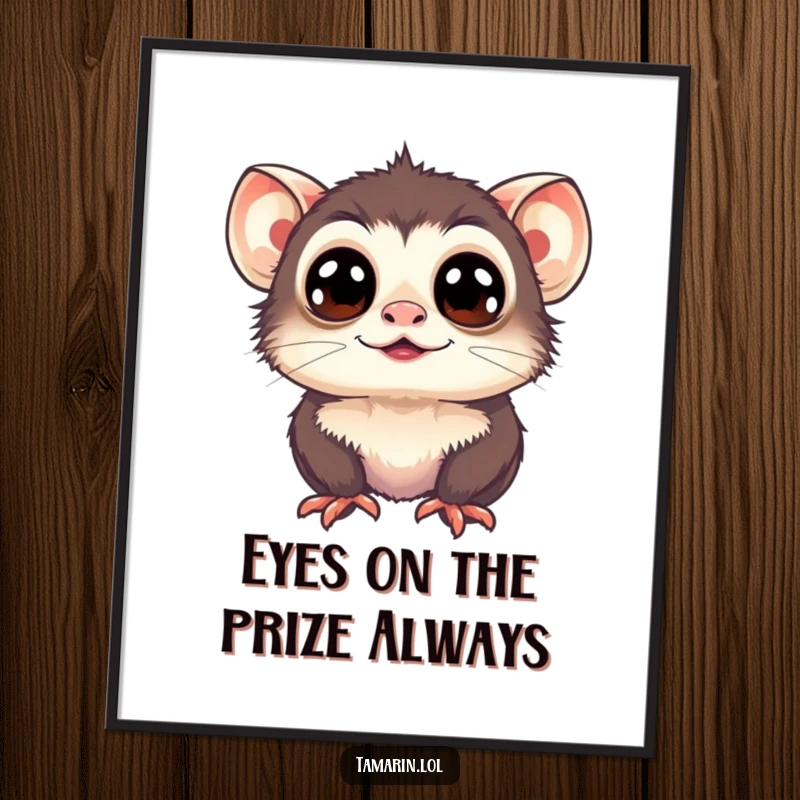 Funny free printable tamarin monkey with large, happy eyes looking upwards, expressive wall art