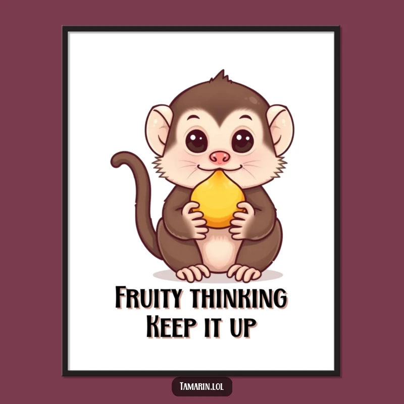 Free Printable Tamarin Fruit Balance Wall Art Funny Downloadable Decor for Whimsical Spaces
