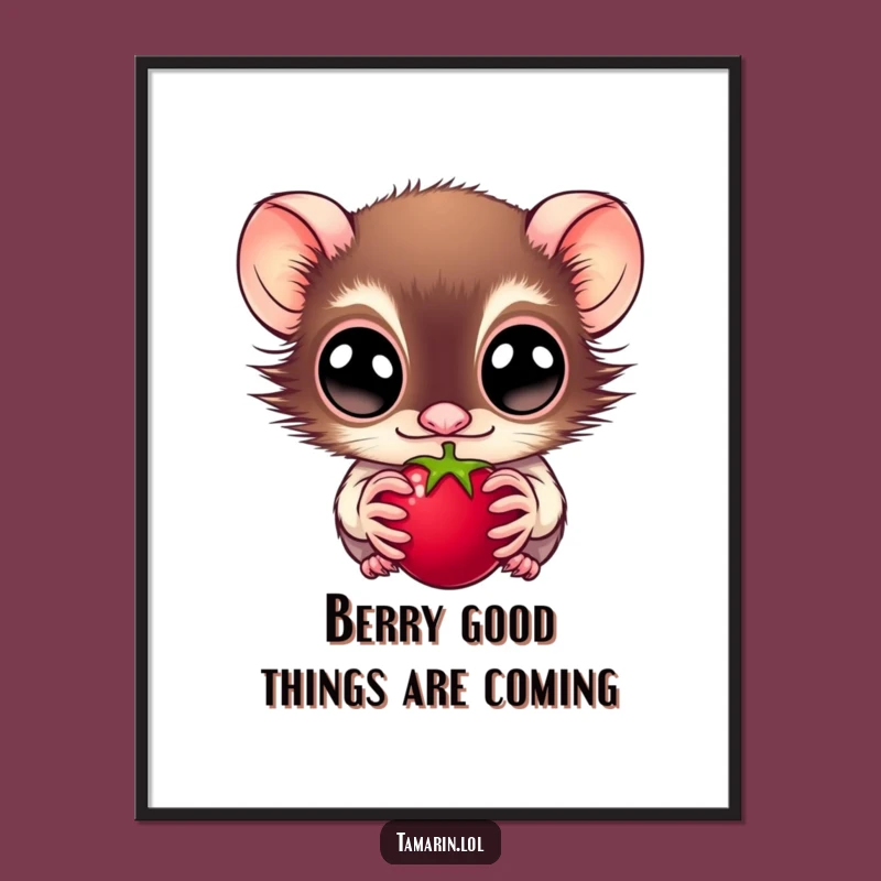Funny Free Printable Wall Art: Tamarin Eyes Berry - Quirky Downloadable Decor
