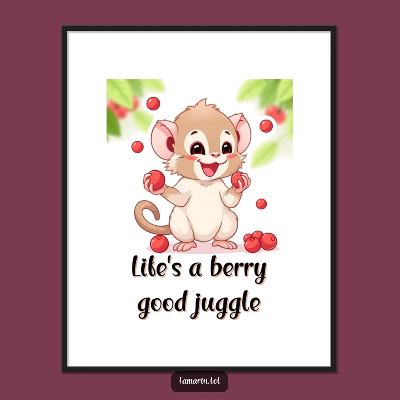 Free Printable Wall Art: Juggling Tamarin's Joyful Vibes DIY Downloadable Art