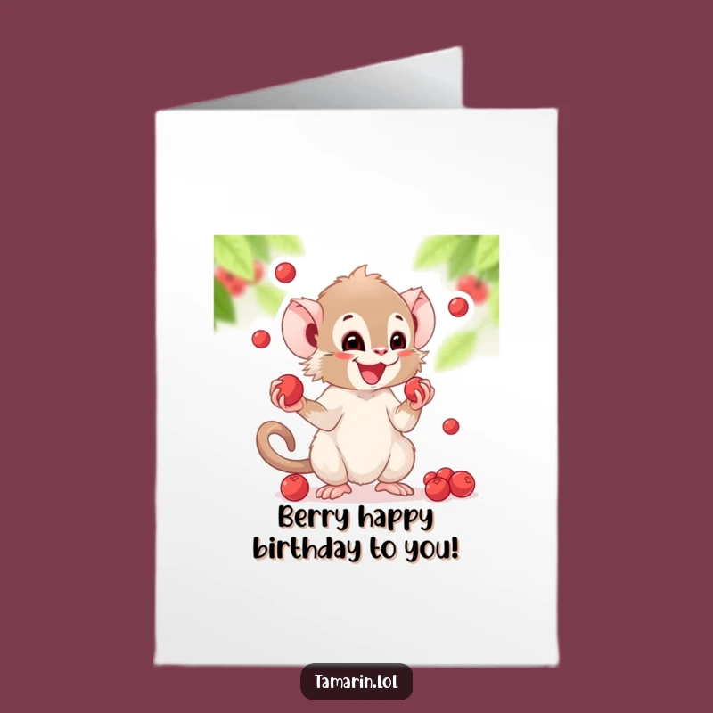 Free Printable Birthday Card: Glee-Filled Juggling Tamarin DIY Downloadable Gift