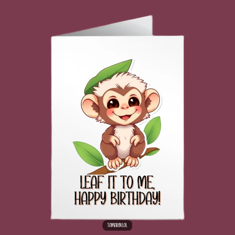 Free Printable Leaf Hat Monkey Birthday Card - Funny Downloadable Gift