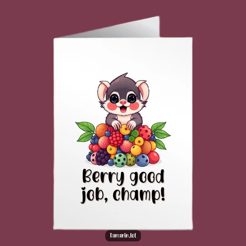 Joyful Free Printable Congrats Card: Tamarin Berry Balance, Funny Downloadable Gift for Success
