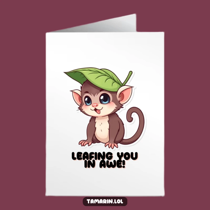 Free Printable Congrats Card: Leaf Hat Tamarin - Witty Celebration Download