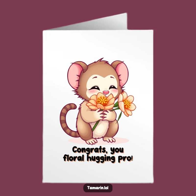 Free Printable Congrats Card: Tamarin's Blooming Celebration Hug